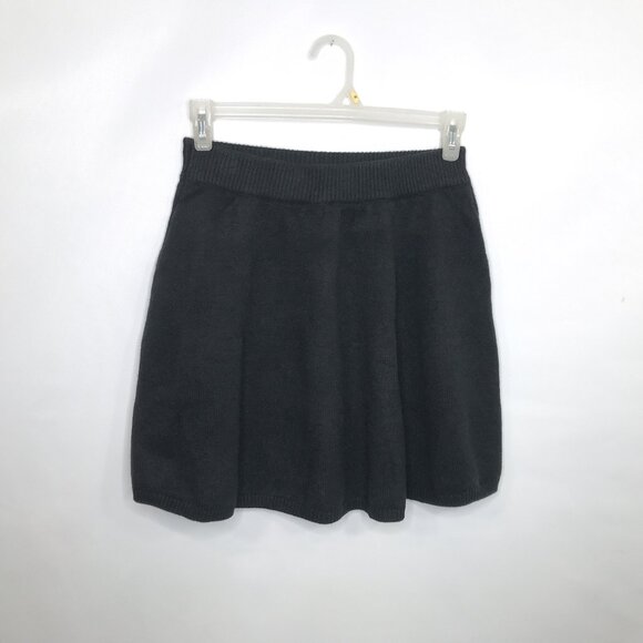 Black Ribbed Fall Skirt Set  Ribbed Sweater and Mini Skirt L - Picture 9 of 15
